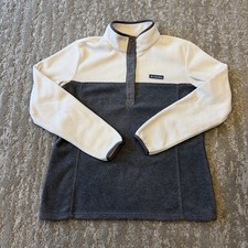 Columbia Women  s Lightweight Fleece 1/4 Zip Pullover Size Large Gray  White