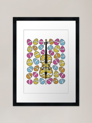 Ostern Cello Cellist String Musicia gerahmtes Wandbild Poster Leinwanddruck Bild