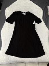 New Old Navy Womens Large Black Short Sleeve Dress NWT Solid