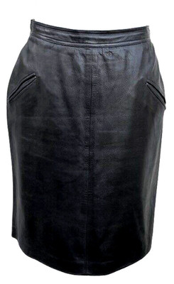 LOEWE LUXUS BLEISTIFTROCK SCHWARZ ECHTLEDER WEICH REISSVERSCHLUSS LOGO 42