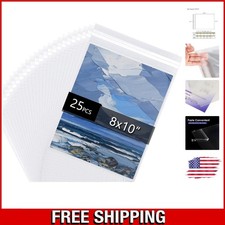 Crystal Clear Archival Bags - 8.5" x 10.3" for Artwork Photos, Pack of 25