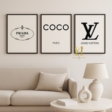 Set of 3 Fashion Prints Simple Classic Print A4 Wall Decor beige Valentines gift