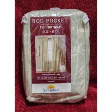 Springmaid Rod Pocket 2 Panels ~ 80"x84" ~ Bamboo Jacquard - Sage ~ Unlined New!
