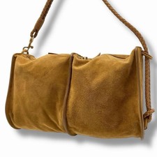 BOTTEGA VENETA Suede Hobo Bag Brown Intrecciato 8.3x12.2x5.9in Women Authentic