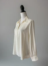 Rachel Zoe Women Sz L Blouse Pullover Top Shirt NWT Solid Beige