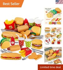 Realistic Fast Food Toy Set for Children - Complete Kitchen Play Accessories