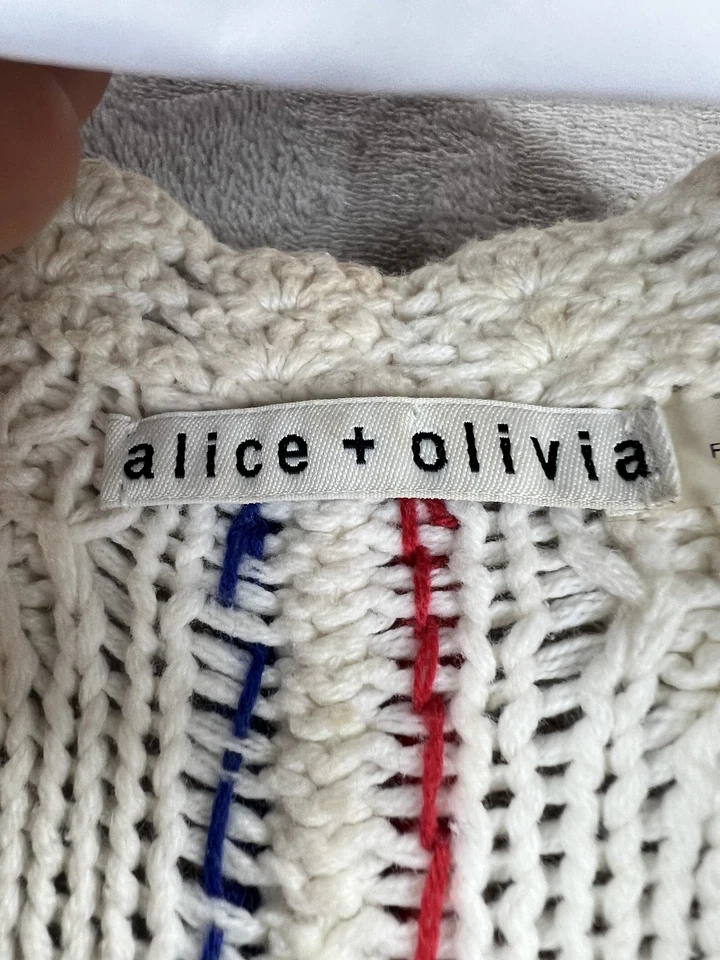 Alice + Olivia Sweater Dress Womens Large Multicolor Knit Cable Maxi Boho Retro - Image 4 of 4