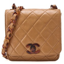 CHANEL Chain Shoulder Bag Matelasse Coco Mark Tortoise Lambskin 743766