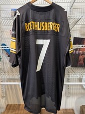 Reebok Pittsburgh Steelers Ben Roethlisberger Black Football Jersey Mens XL