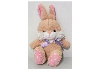Goffa Plush Toy Bunny Rabbit Kids Girls Stuffed Animal Tan Pink Seated Baby 10 