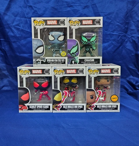 Spider-man Funko Pop Lot of 5 Fear Itself Chasm Scarlet Spider Miles w/Chase