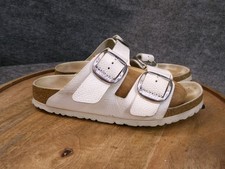 Birkenstock Arizona Big Buckle White Leather Exquisite Sandals Size 39 US 8 N.