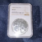 U.S. Mint 1988 American Silver Eagle $1 1 oz .999 Silver NGC MS69