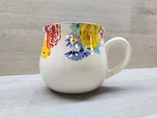 The Pioneer Woman White Floral Garden Meadow Ceramic Pot Belly Mug Excellent 