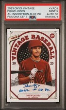 2023 Onyx Vintage AUTO Inscription 5/5 DRUW JONES Diamondbacks RC PSA 9 10