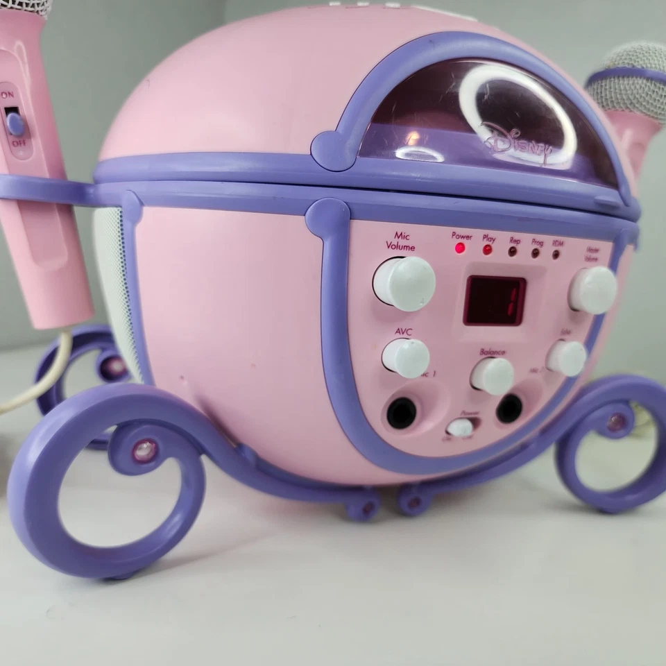 Disney Princess Purple Carriage CD+G Karaoke System DKS7102-PRN Radio Player Wor - Image 4 of 4