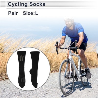 Radfahr Socken, schwarz, Größe L, 1 Paar, reflektierendes Muster, für Herren