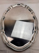 Großes Ovales Tablett Vintage Versilbert ca 32x 46cm Barockstil