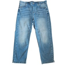 J Jill High Rise Straight Leg Crop Jeans Light Wash Stretch Womens 12