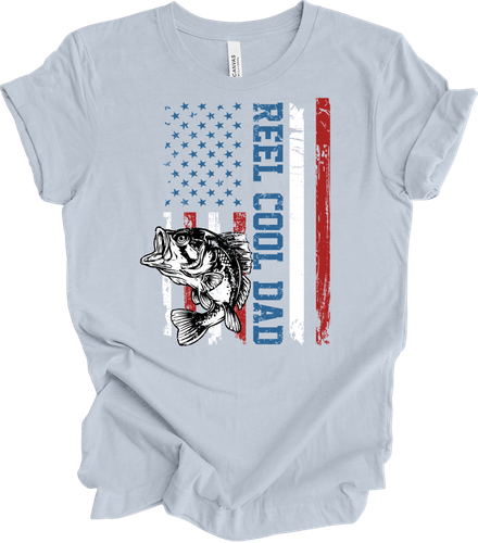 Rolle Cool Papa Angeln T-Shirt amerikanische Flagge Geschenk - Bild 7 von 22