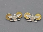 Vtg (2) WW2 Sterling Silver USMC/Navy Military Eagle Colonial Rank Insignia Pins