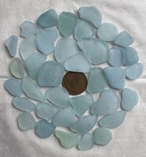 sea glass from japan Surf-Tumbled Beach Glass  blue