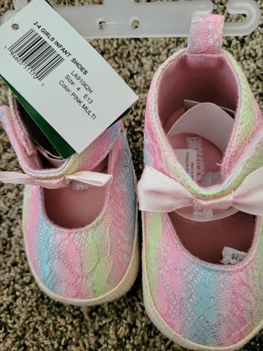 Baby Girl Laura Ashley Ankle Strap Pink Multicolor shoe infant size 4 - Picture 6 of 8