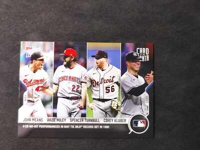 2021 Topps Now Card Of The Month May MEANS MILEY TURNBULL KLUBER - 4 No Hitter's