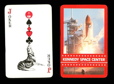 1 x Joker Spielkarte Kennedy Space Center Florida Launch Shuttle rot AB 1237