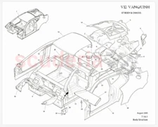 Aston Martin 2001-2007 VanQuish Roof Mdlg LH Part # 1R12-784199-AC OEM New
