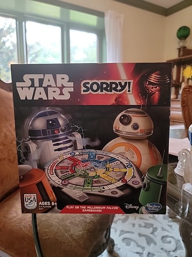 STAR WARS Sorry! Board Game 2014 Millinneum Falcon Edition Disney - Lots Of Fun!