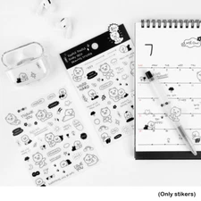 Authentic Kakao Friends CHOONSIK Ryan DooDle Diary Stickers Transparent 4"X5"