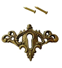 Victorian Keyhole Escutcheon Antique Brass 2 1/8"  X  1 3/8"