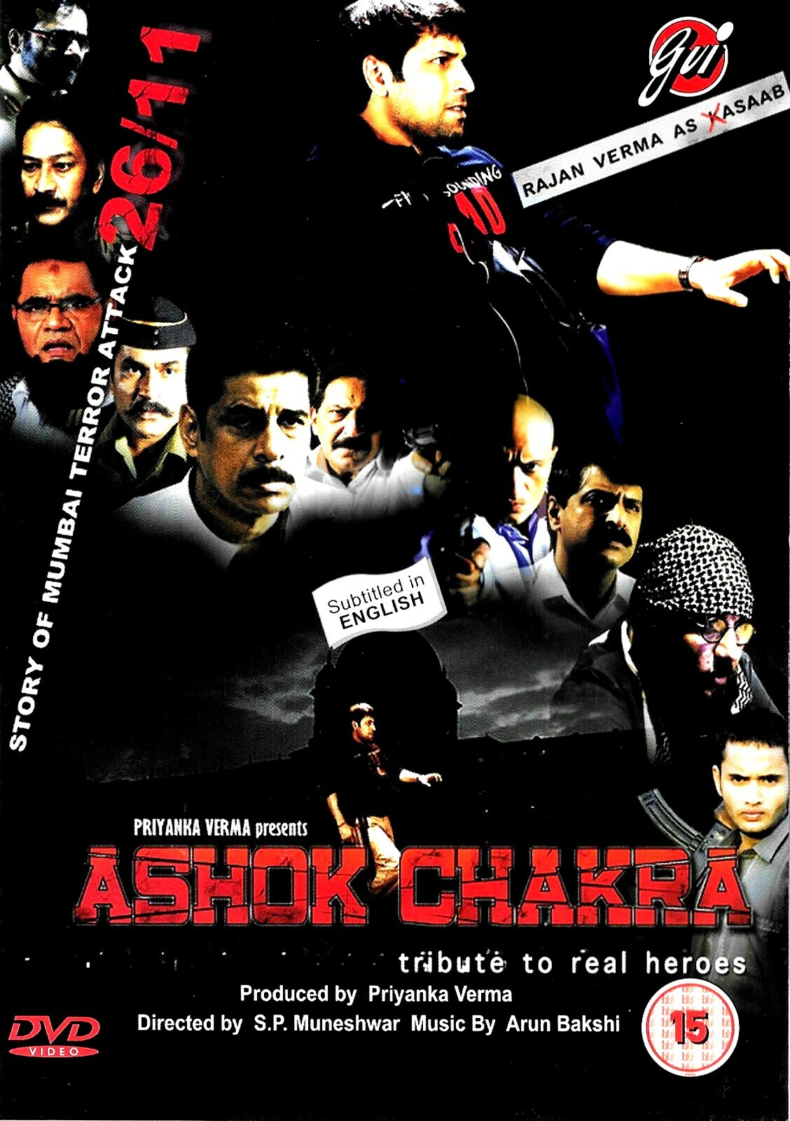 ASHOK CHAKRA - STORY OF MUMBAI TERROR ATTACK - NEW BOLLYWOOD DVD - ENGLISH SUBS