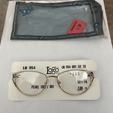 VTG NOS Logo Paris Pearl Ebony LM954 Metal Frame Eyeglasses 52-16-130