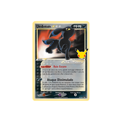 Card Pokémon Portuguese Exclusive - Umbreon Gold Star 17/17 Ultra