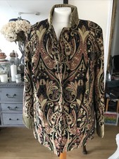 Vintage Jenny Edward Moss Stow On The Wold Jacquard Gold Trim Collar Size Xl