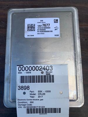   2019 CHEVY CRUZE ENGINE CONTROL MODULE PN:12677677 OEM
