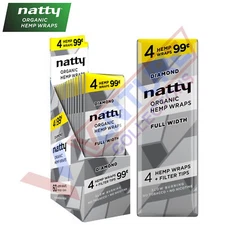 NATTY Organic DIAMOND Flavored Full-Width Herbal Wraps Full Box 15/4CT -60PCS