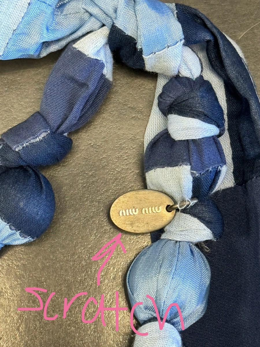 【関税&送料込】Miu Miu Blue Fabric Bracelet Miu Miu Blue Textile Wrap Bracelet Bangle-One Size | eBay