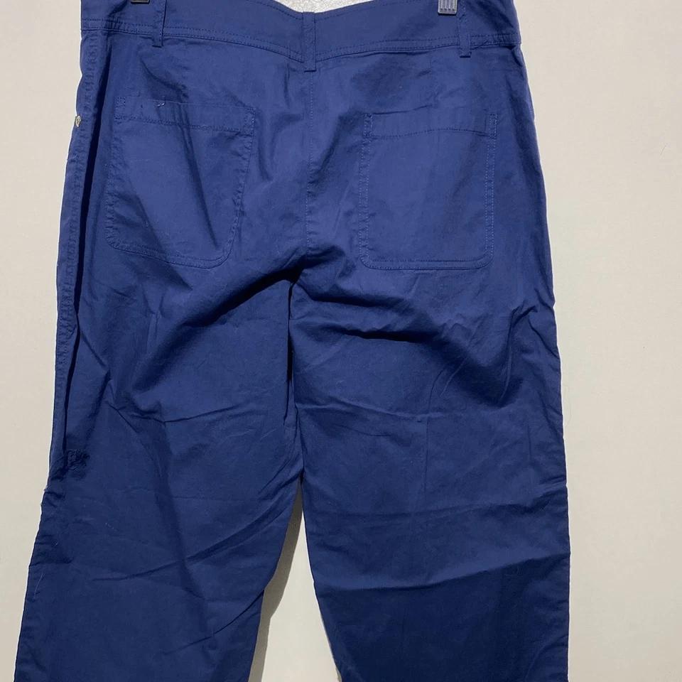 Hearts Of Palm Women's Blue Straight Leg Cotton Blend Chino Pants Size 8 - Image 4 of 4