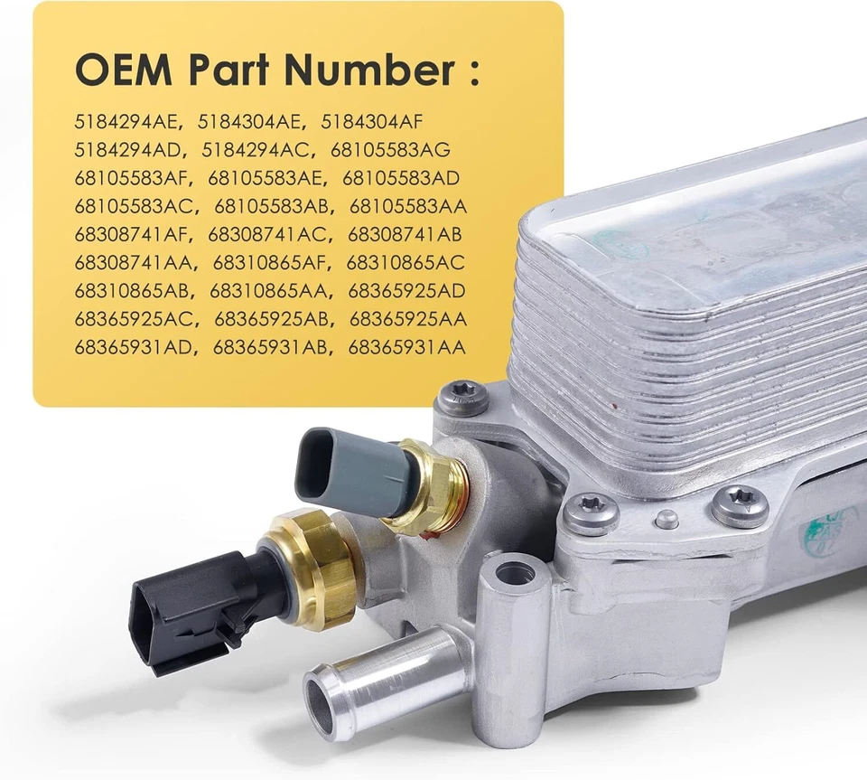 Корпус фильтра масляного охладителя двигателя в сборе подходит для Dodge Chrysler Jeep 2011-2016 3,6 л - Изображение 4 из 4