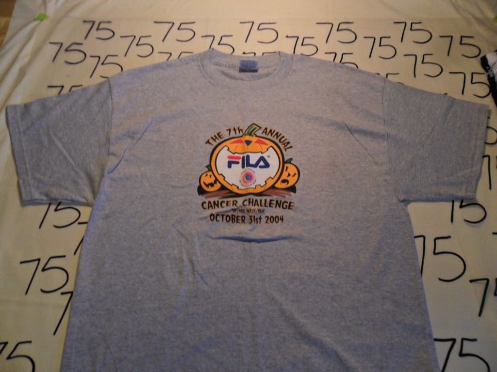 XL T shirt Halloween Fila The 7th Annual Cancer Challenge nuova senza etichette
