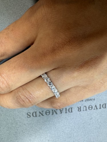 2.00ct D/VVS Lab Grown Round Diamond U Prong Set Full Eternity Ring, White Gold - Picture 2 of 7