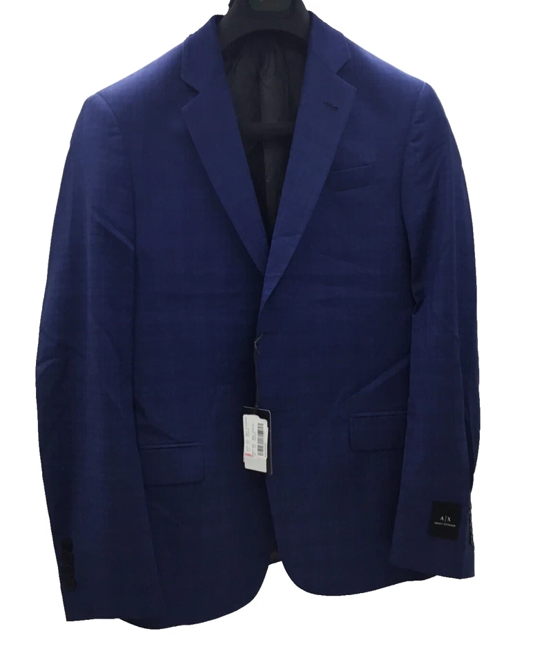 Traje de lana superfina ajustado Armani Exchange para hombre, azul, US38 REG 32W Foto 2 de 4