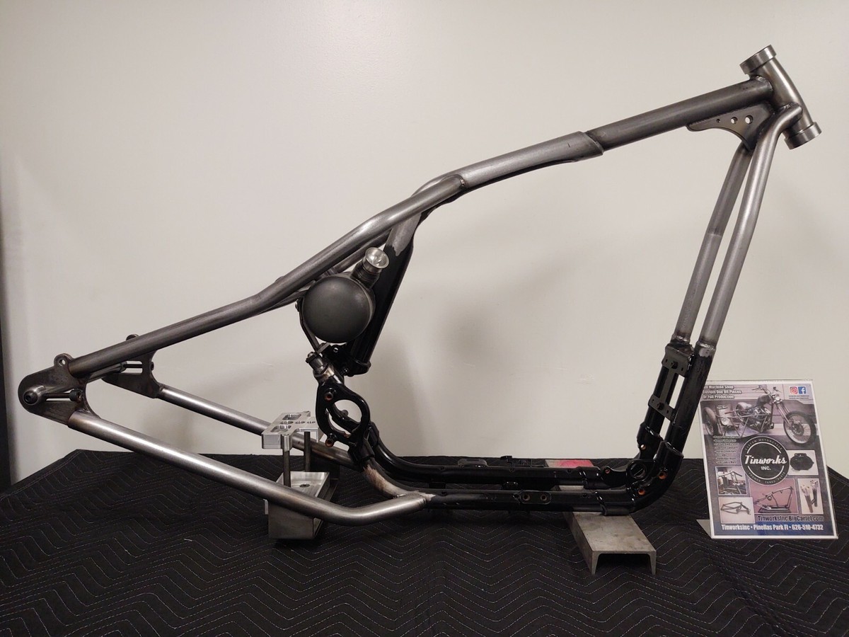 2004-UP 35° RAKE TINWORKSINC SPORTSTER GOOSENECK RIGID DROPSEAT