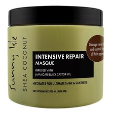 Mascarilla capilar Sunny Isle Jamaicana aceite de ricino negro 16 oz reparación de coco de karité