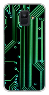 Coque en silicone imprimée compatible Samsung Galaxy A6 2018 Texture circuit gee - Photo 1/3