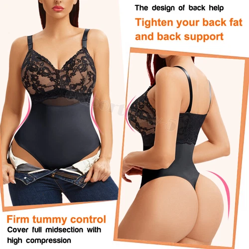Seamless Bodysuit for Women Tummy Control Shapewear Sculpting Thong Body Shaper - Picture 10 of 62
