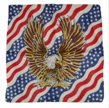 22"x22" USA American Waving Flag Eagle Bandana